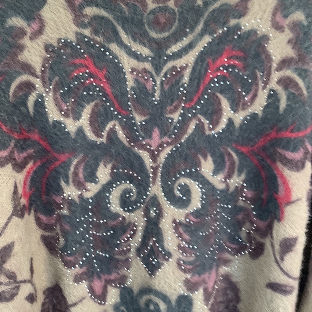 Simply Couture Long Sleeve Multi Color Print Sparkle Sweater Size L NWT - Picture 2 of 8